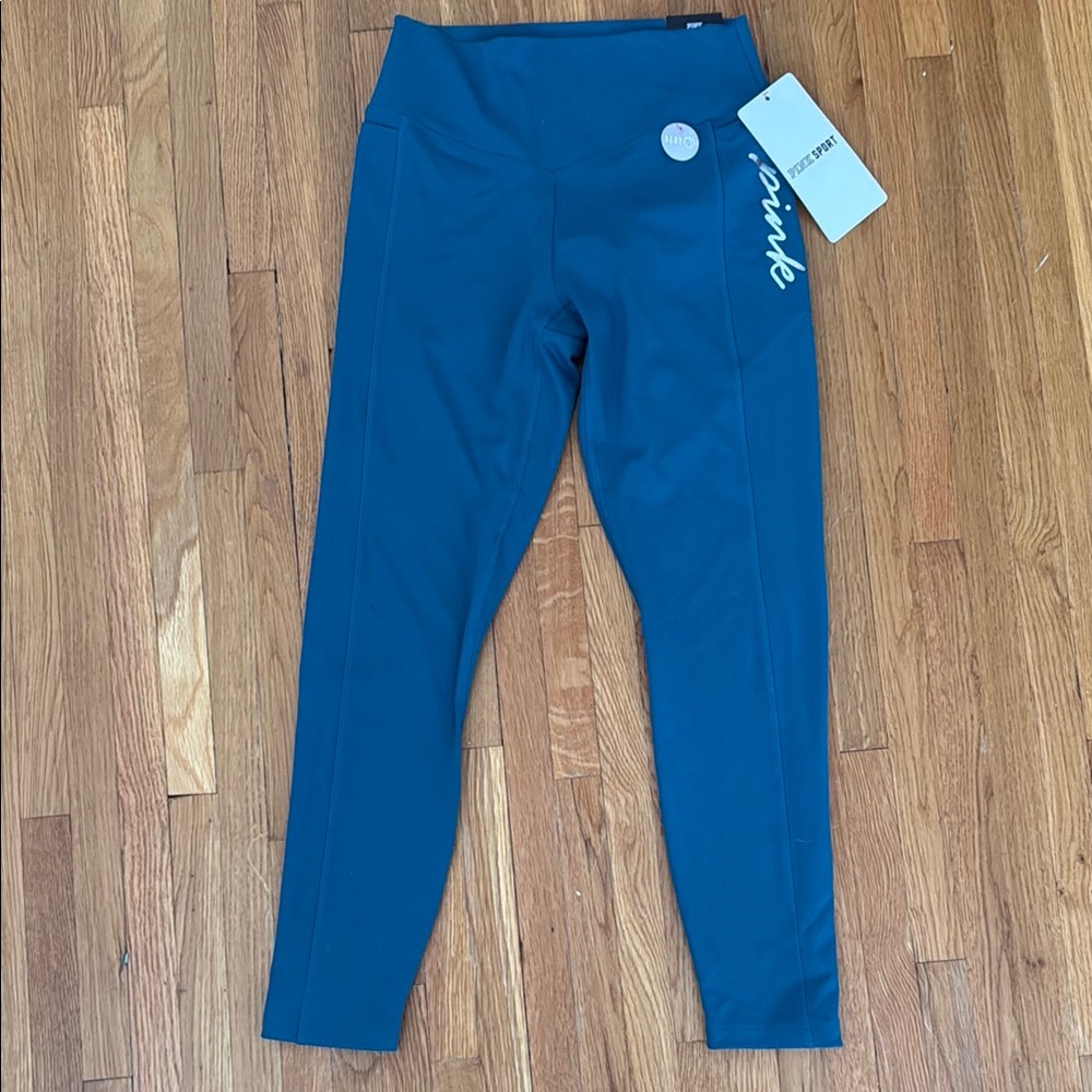 PINK Victoria's Secret Blue Leggings High-Waisted Stretch